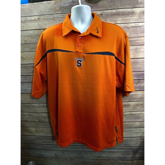 Syracuse Polo Shirt Mens XL Orange Vintage Nike Team NCAA Basketball Golfer - Picture 3 of 15